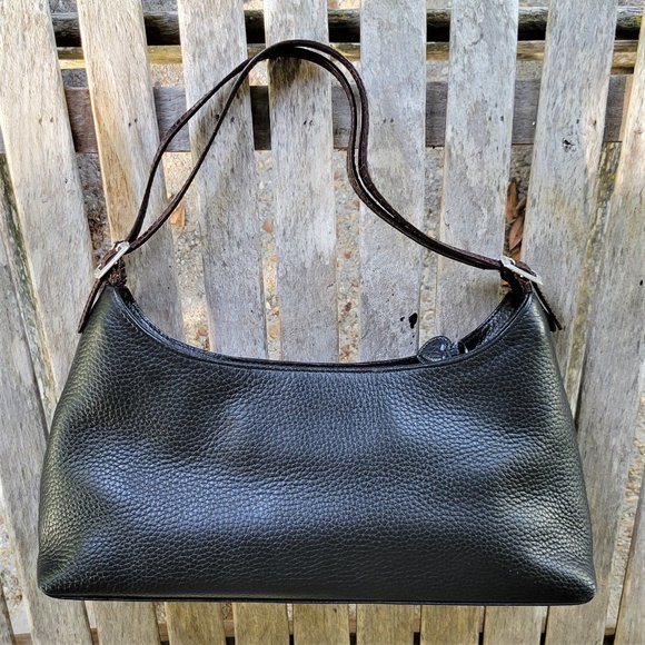 BRIGHTON Black Pebbled Leather Mini Shoulder Bag - Picture 2 of 7